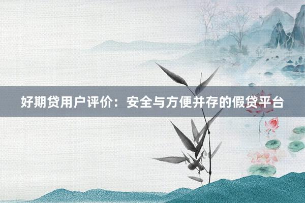 好期贷用户评价：安全与方便并存的假贷平台